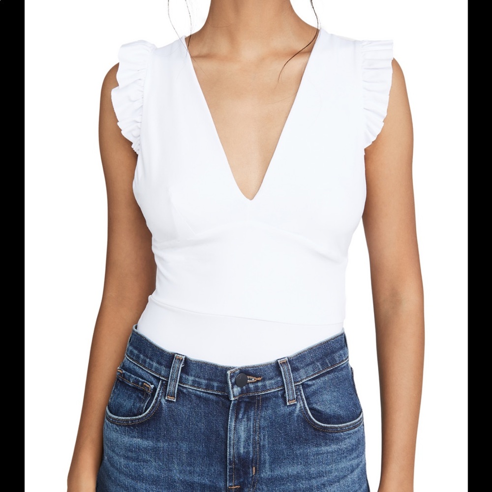 Susana Monaco ruffle edge wide strap tank